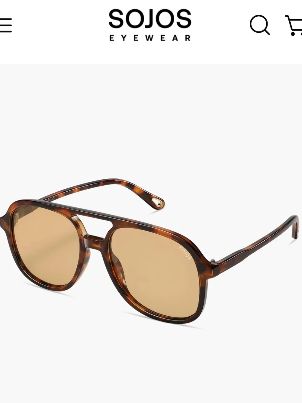 Sojos Light Brown Tortoiseshell Oversized Aviator Sunglasses